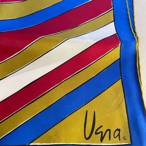 Vera all silk handcrafted Japan 4 foot long striped scarf